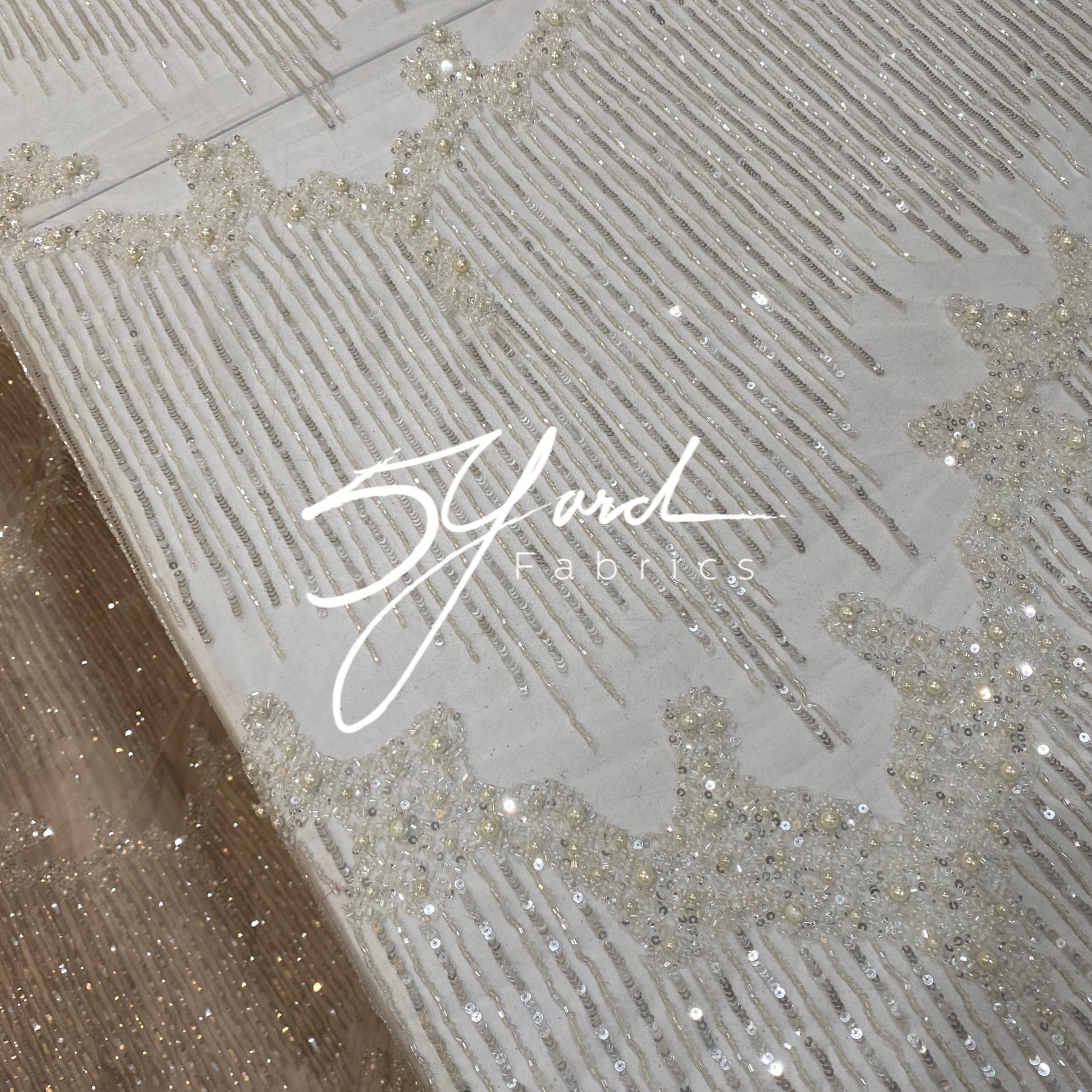 The Pearl Beaded Fabric 5yardfabrics